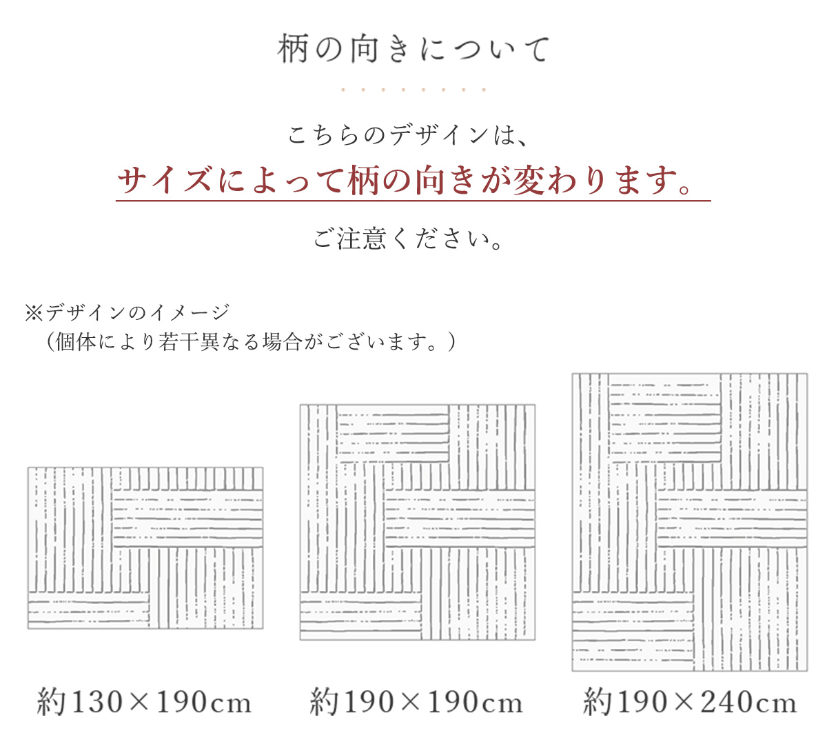 リベルテサイズによる模様の出方